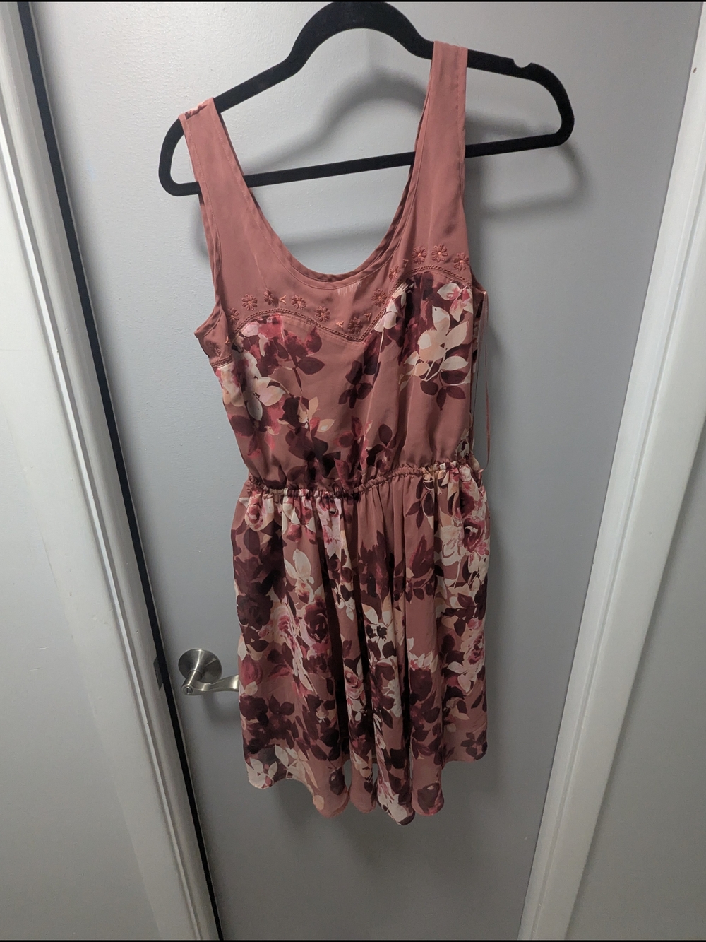 LC Lauren Conrad Dusty Rose Floral Mini Dress
